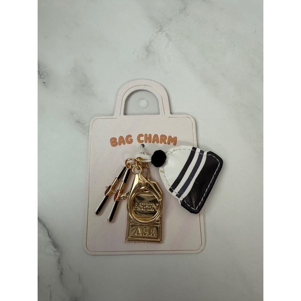 Anthropologie‎ Bag Charm Aspen Beanie Keychain New